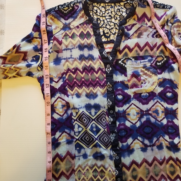 Desigual Print & Lace Blouse - Picture 5 of 6